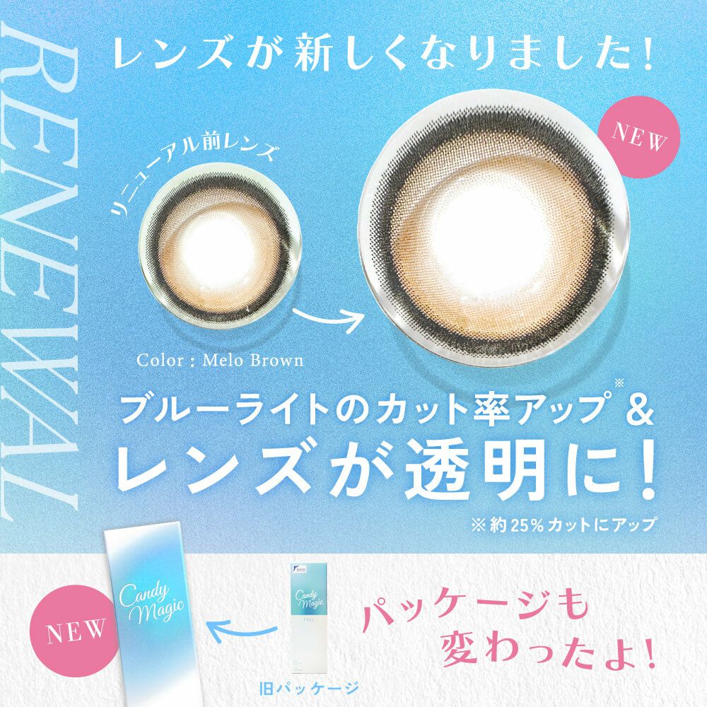ブルーライトのカット率アップ・レンズが透明に