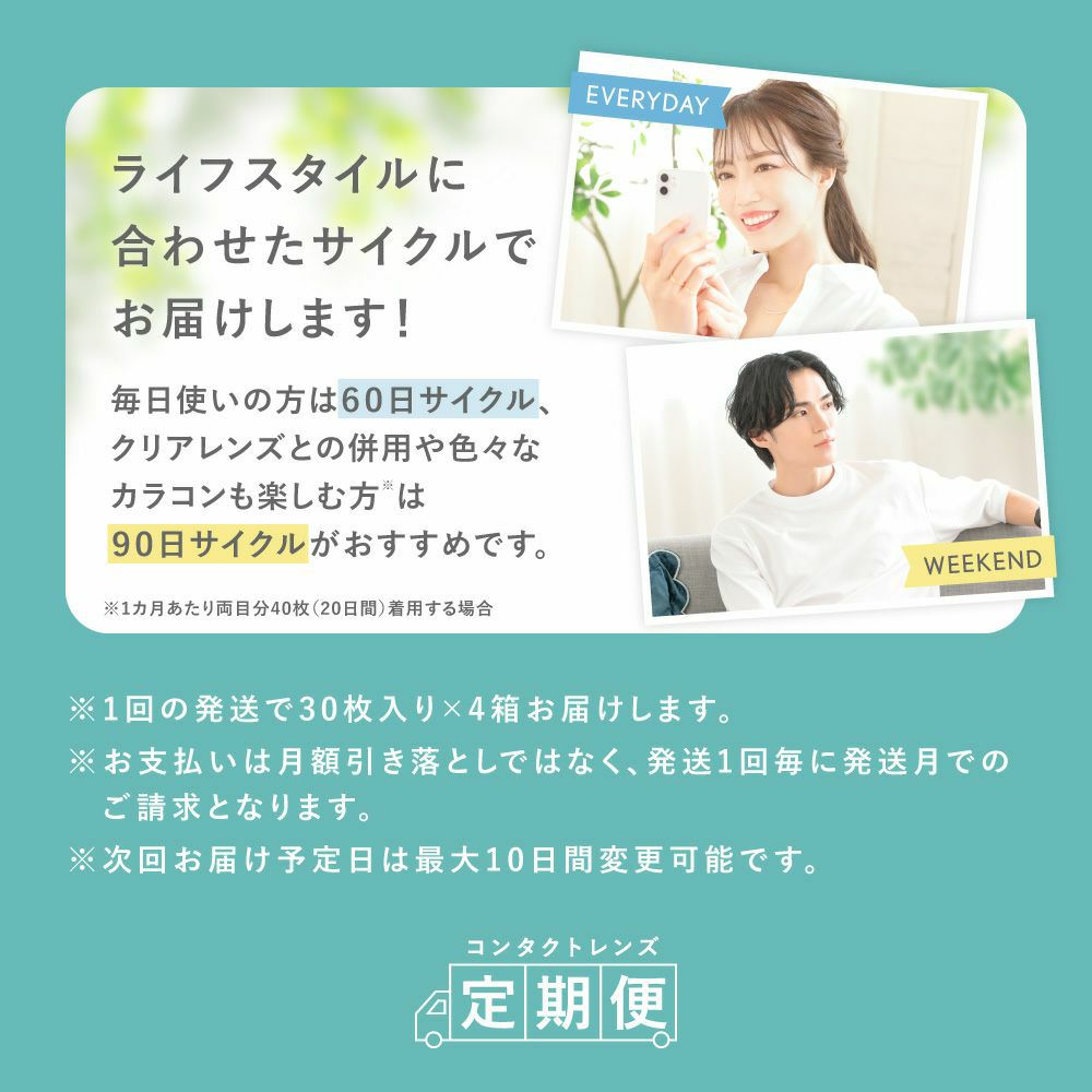 【定期購入】LENS LiST 1day サークル 2ヶ月分 合計120枚 レンズリスト カラコン