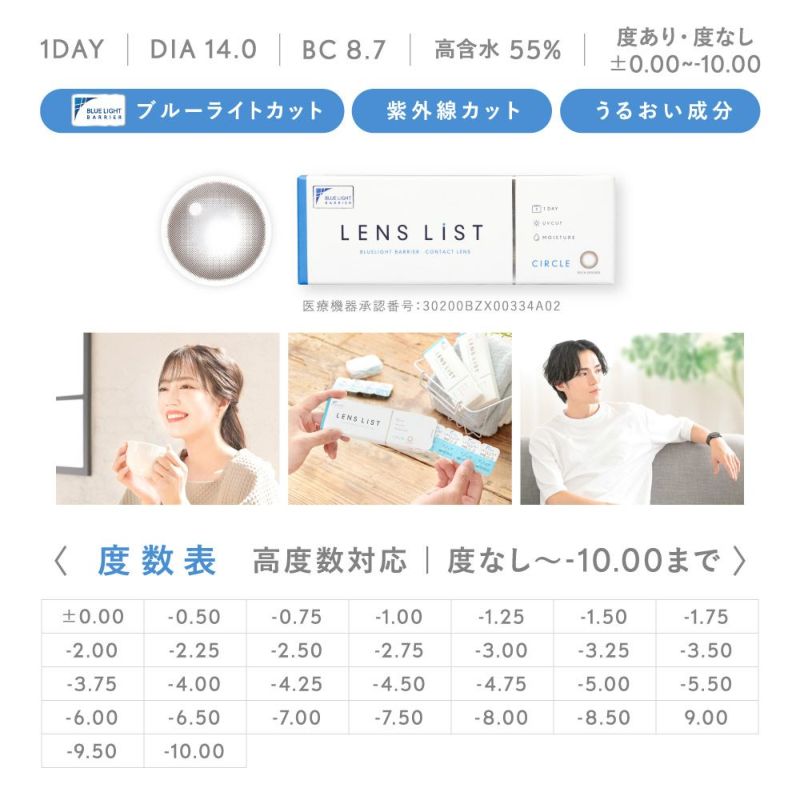 【定期購入】LENS LiST 1day サークル 2ヶ月分 合計120枚 レンズリスト カラコン