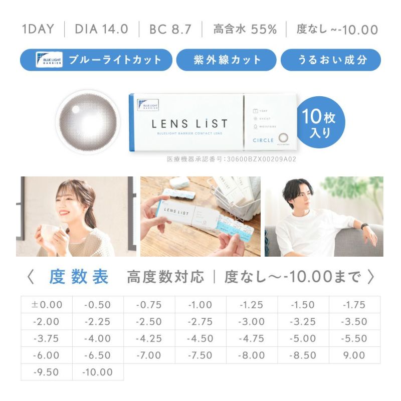 【定期購入】LENS LiST 1day サークル 2ヶ月分 合計120枚 レンズリスト カラコン