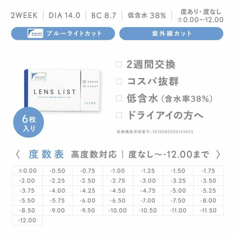 4箱セット】 LENS LiST 1day 2week クリアレンズ サークルレンズ