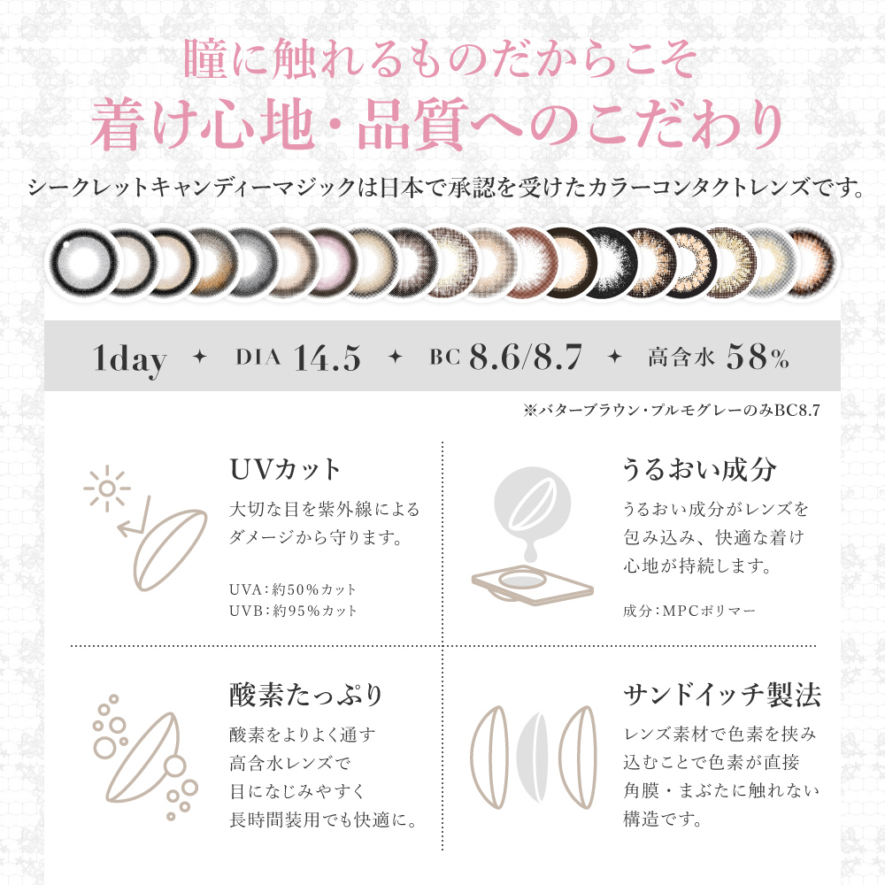 secret candymagic 1day ダークモカ 20枚入り シークレット