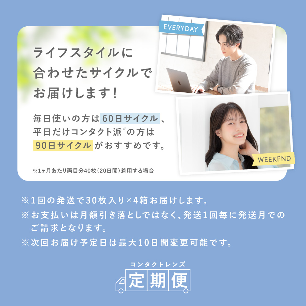 【定期便】LENS LiST シリコーン 1day 2ヶ月分 合計120枚 コンタクトレンズ