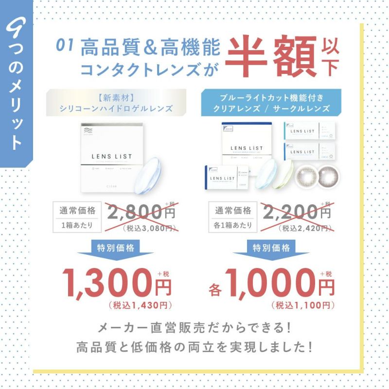 【定期便】LENS LiST シリコーン 1day 2ヶ月分 合計120枚 コンタクトレンズ