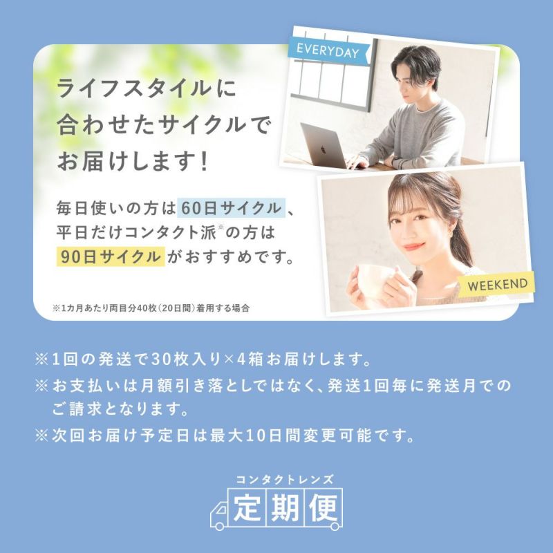 【定期便】LENS LiST シリコーン 1day 2ヶ月分 合計120枚 コンタクトレンズ