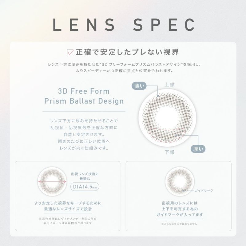 LENS SPEC 正確で安定したブレない視界