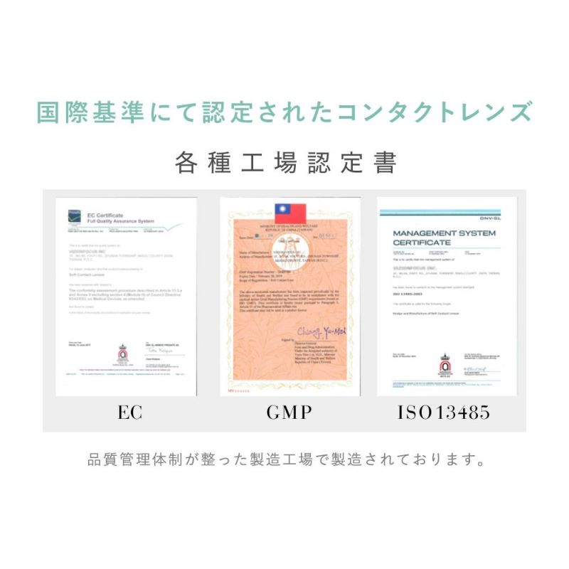 国際基準にて認定されたコンタクトレンズ